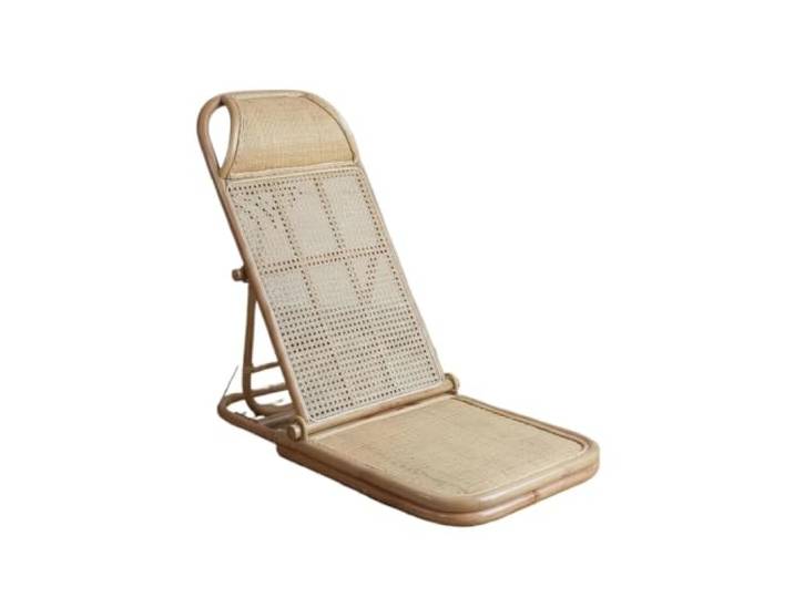 XIUsheUA Geflochtener Faltstuhl Rattan Rattan-Bodenstuhl Liegepositionen, klappbarer Rattan-Loungesessel, verstellbare Bodenliege for Balkon