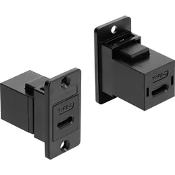 DELOCK 91926 - Panel Mount USB 2.0 Type-C Buchse zu Buchse schwarz