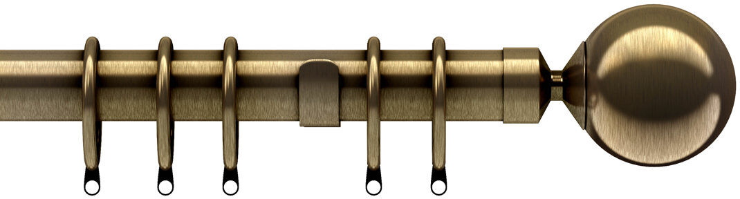 Wayfair Basics™ Single Curtain Pole Antique Brass 6.5cm H x 200cm W x 10cm D