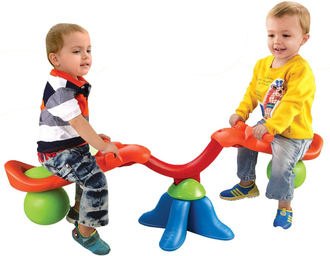 Freeport Park Sweeny Plastic Seesaw Red;Blue 40cm H X 126cm W X 40cm D