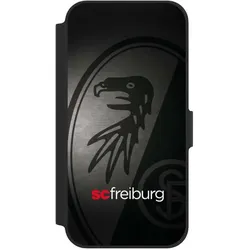 Nivocase Klapphülle für Apple iPhone 12 Handyhülle aus Kunst Leder NIVOflip schwarz Metallic Look (Apple iPhone 12), Smartphone Hülle, Schwarz