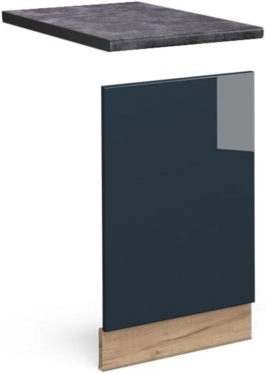 Keukenkast Onderkast Donkerblauw Hoogglans Antraciet 45 cm