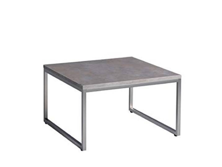 M2 Kollektion Lagos 1 - Moderner Couchtisch/Beistelltisch, Keramikoptik Dekor, grau, 60x35x60cm