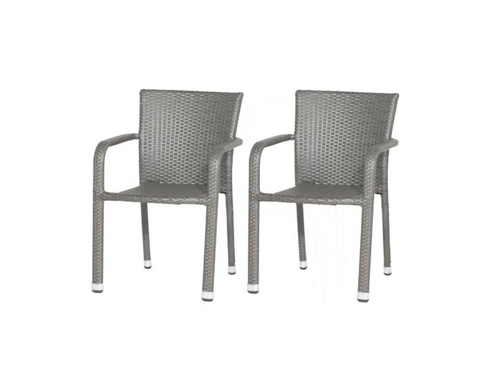 Gartensessel-Set Minas 2-tlg. Grau