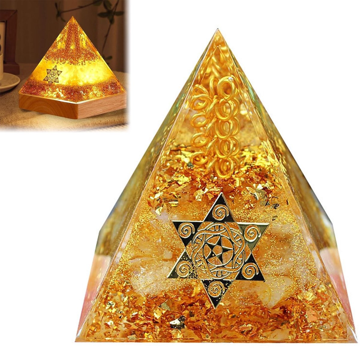 Dailygoods Kristallen Piramide Orgoniet Desktop Ornament voor Decoratie