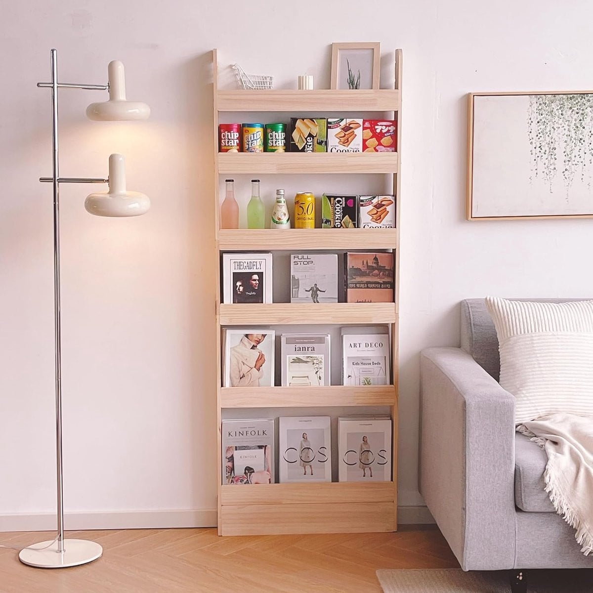 SnelShoppen Houten Boekenkast Wandmodel voor Boeken en Speelgoed, Breedte: 60 cm