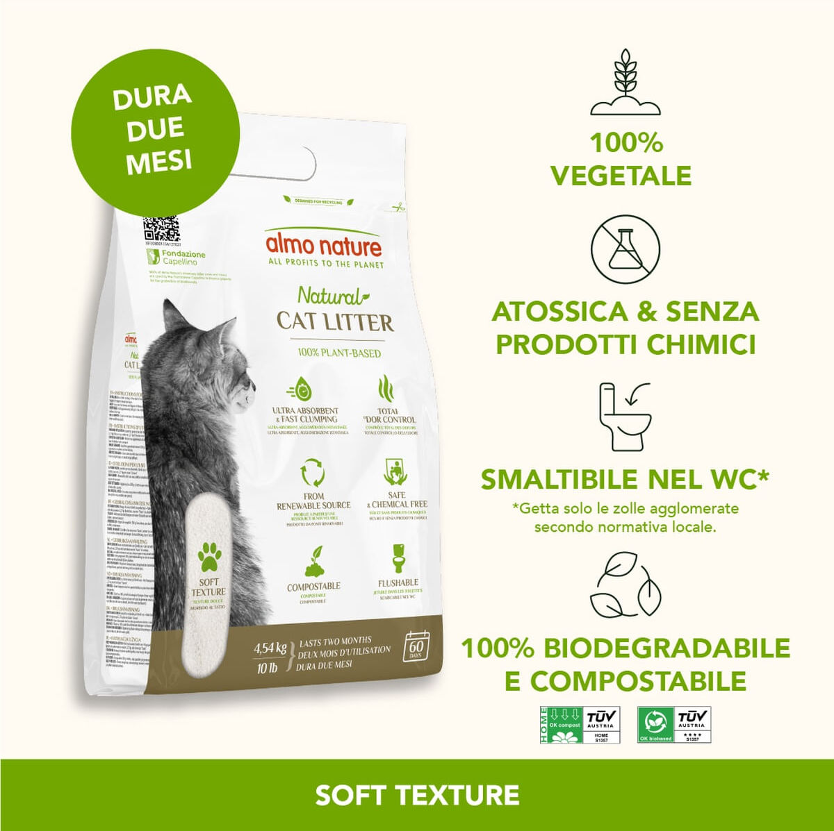 Almo Nature Lettiera per Gatto 4.5KG