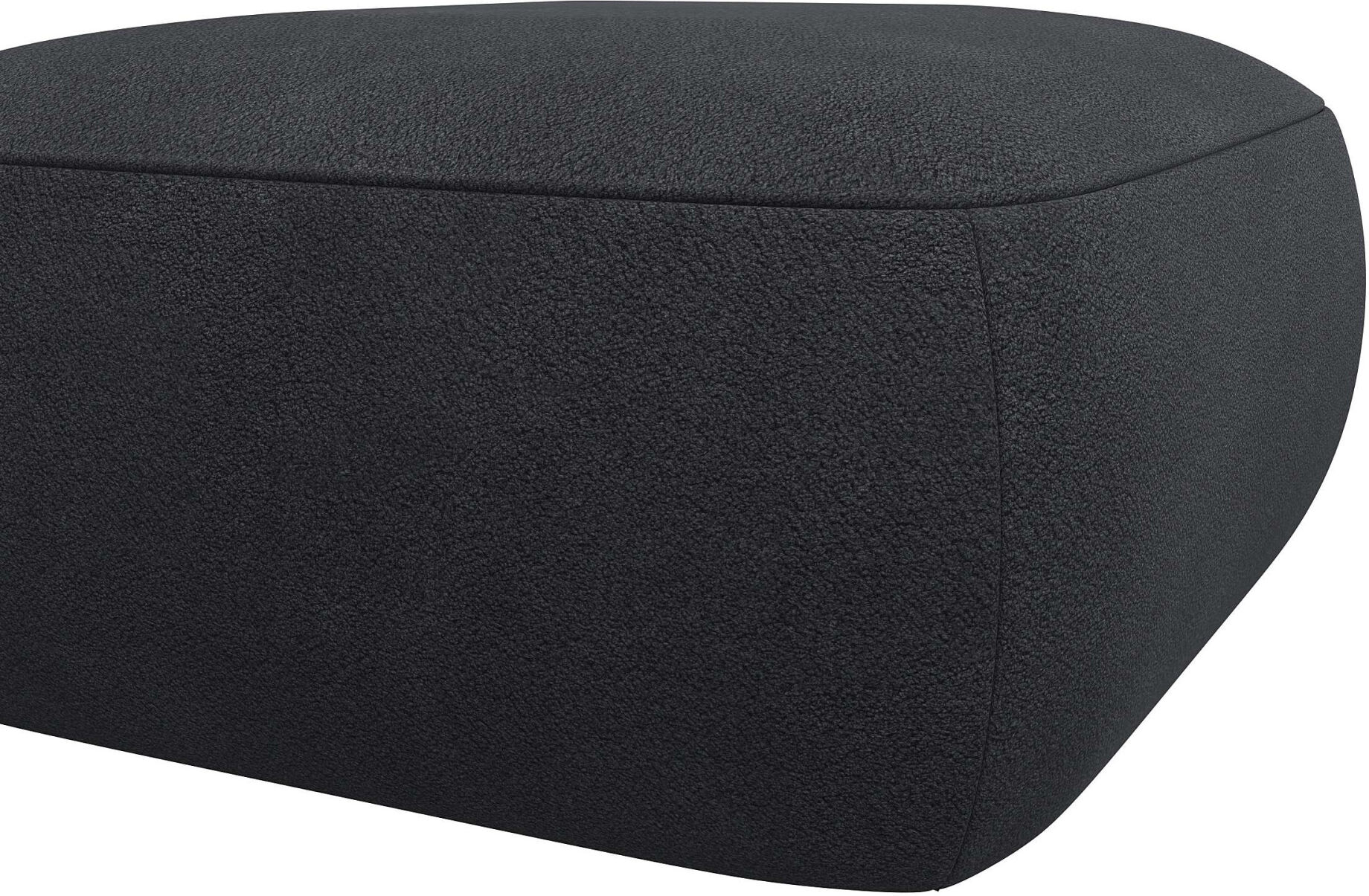 Pouf FLEXLUX "Torino, rund, bodennah, Sitzhocker, Polsterhocker", grau (anthrazit grau), B:91cm H:46cm T:91cm, Poufs, Pouf, Modernes, organisches Hocker-Design, Kaltschaum, Wellenunterfederung