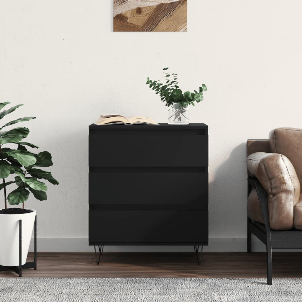 Latitude Run Chantell Side Table Black 70cm H X 60cm W X 35cm D