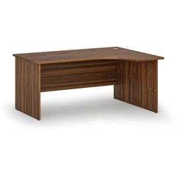 Büro-Eckschreibtisch PRIMO WOOD, 160x120 cm, rechts, Nussbaum