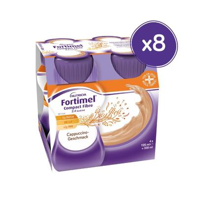 Fortimel Compact Fibre Cappuccino 8x4x125 ml Flüssigkeit