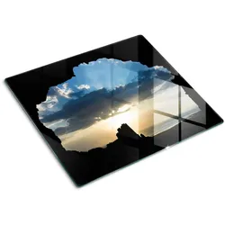 GLASPLATTE 60x52 cm Sonnenuntergang