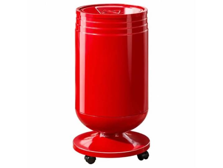 WSJJXS Rollender Mülleimer mit Deckel, Druckdeckel 360 Grad Räder, Doppeleimer, hoher Körper, wasserdicht, geruchsneutral(Red,Style A2)
