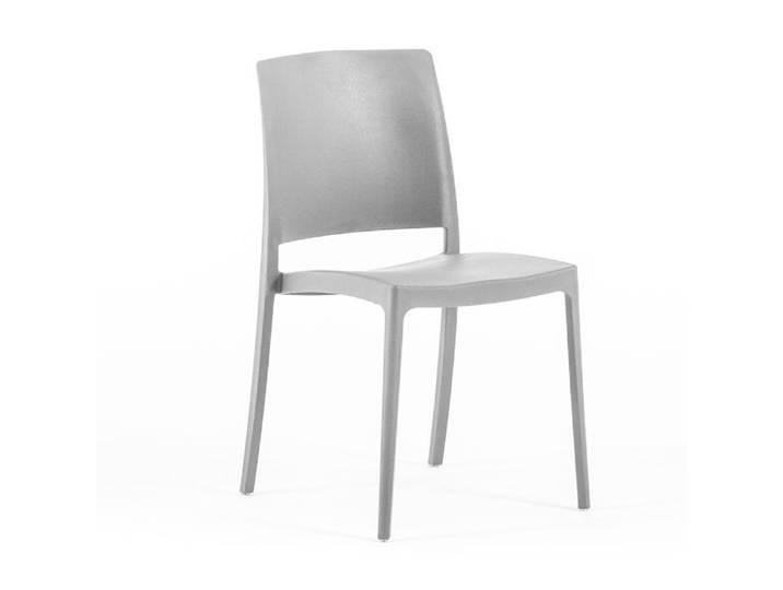 Chaises empilables - MARIA - Polypropylène renforcé - Design moderne - Confort ergonomique - Gris clair