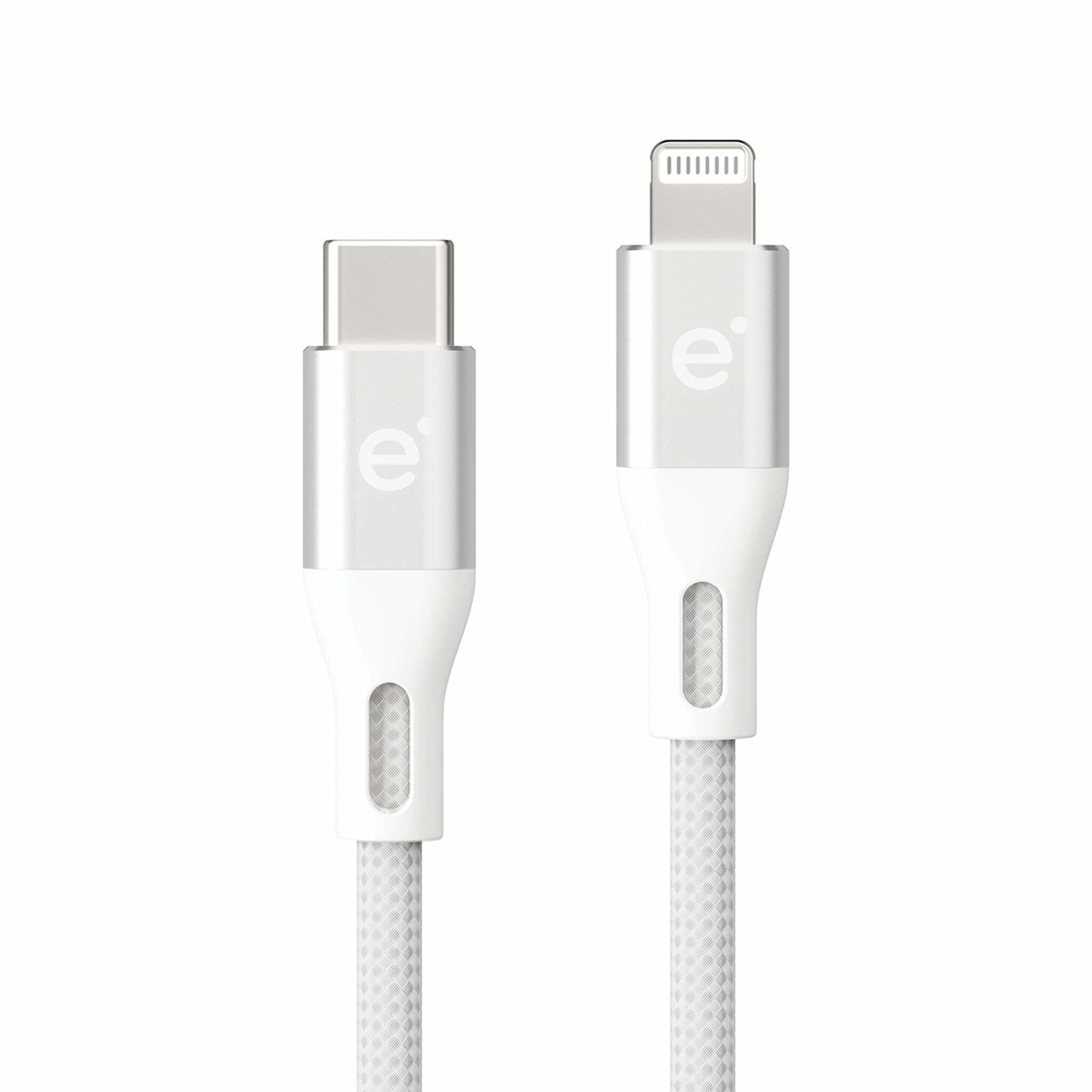 empower by PanzerGlass essential USB-C zu Lightning Kabel 1,2m USB 2.0 Silber Weiß