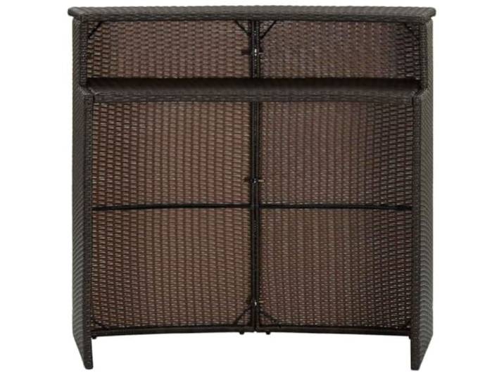 HBBMGYD Bartisch für den Außenbereich, Polyratan, Braun, 120 x 55 x 110 cm Gebogenes Design, langlebiges Polyrattan, Stahlrahmen, für Garten und Terrasse, einfache Reinigung