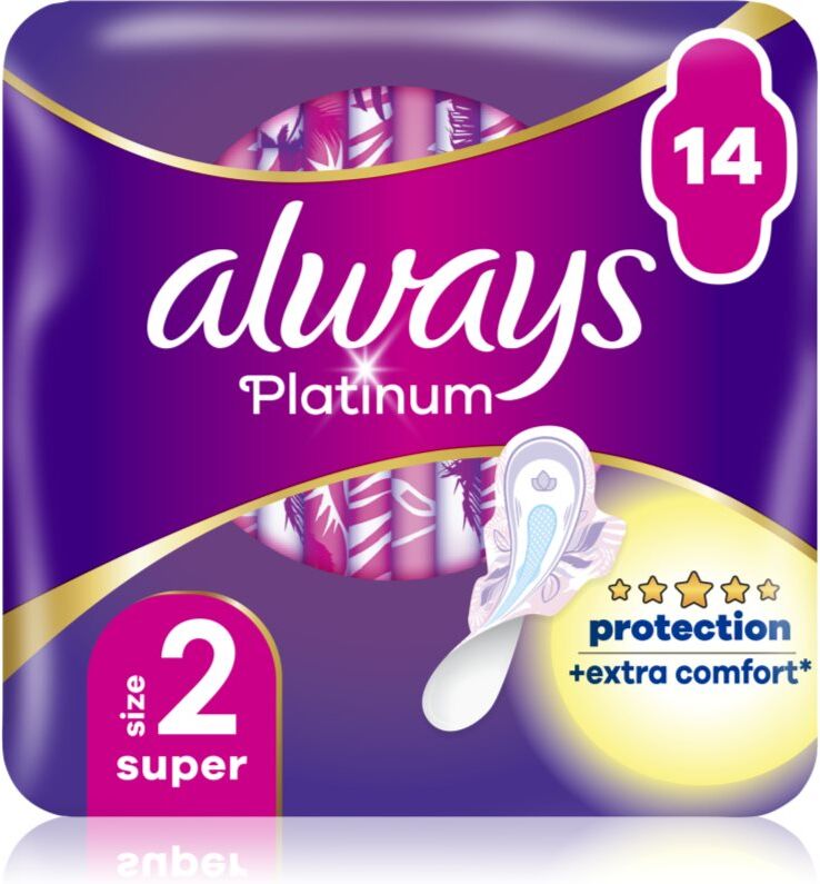 Always Platinum Super Size 2 serviettes hygiéniques 14 pcs