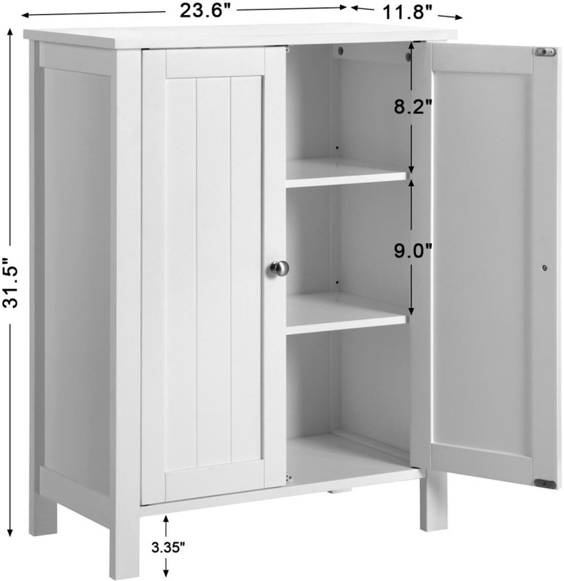 Badregal VASAGLE, weiss (weiß), B:30cm H:80cm T:60cm, MDF, Regale, Badregal weiß B/H/T: 30cm x 80cm x 60cm