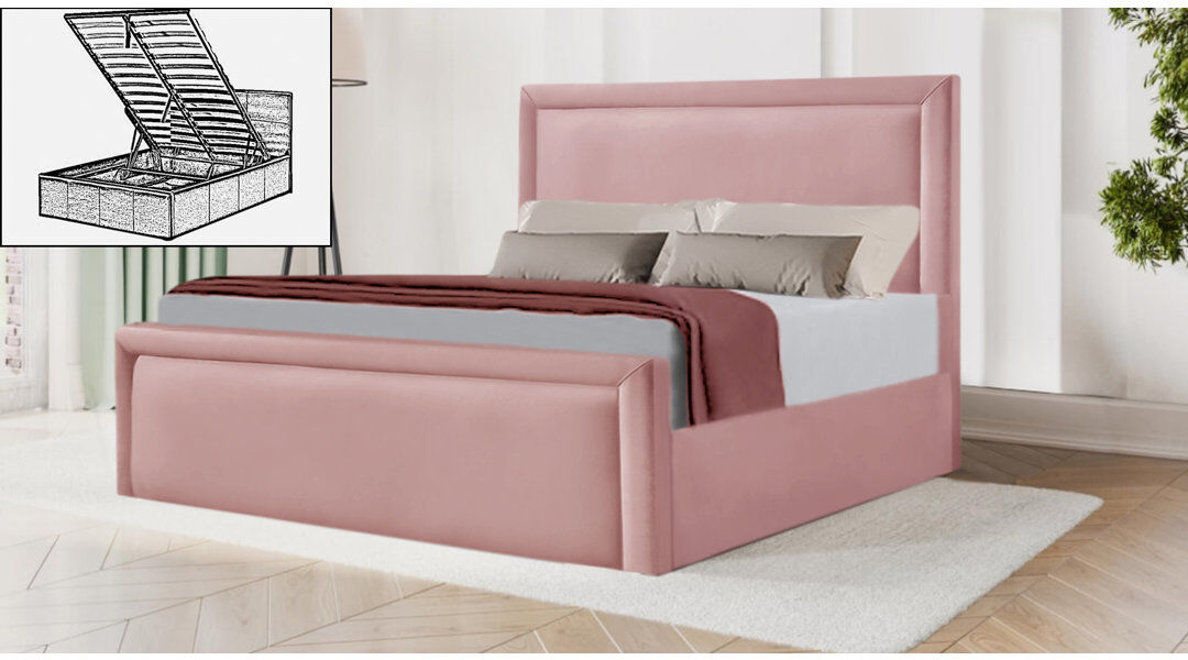 Brayden Studio Milan Upholstered Ottoman Storage Bed Pink Single (3')