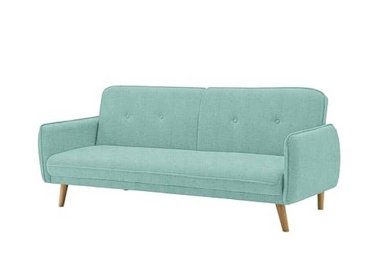 AVANTI TRENDSTORE - Pedros - Schlafsofa aus Mikrofaser in der Farbe Mint - mit Bettfunktion - Maße LAP 188x80x85cm