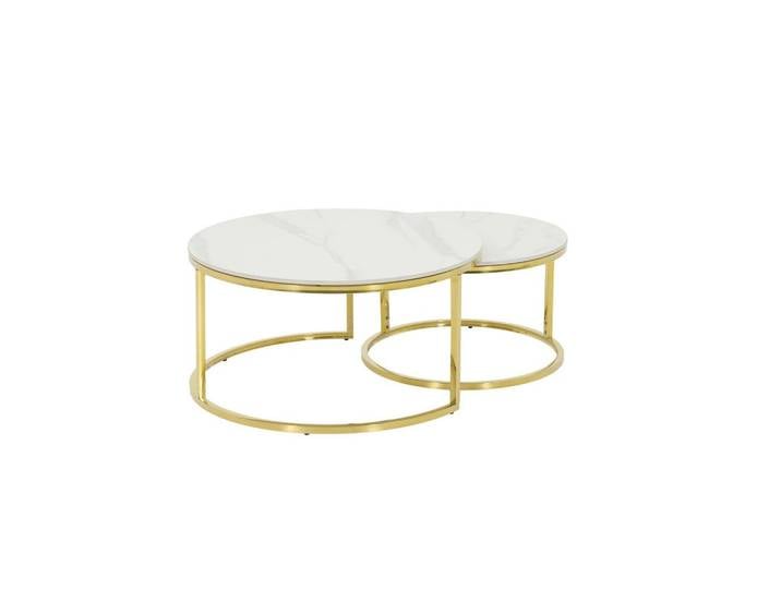 COUCHTISCHSET Joel Weiß D: 80/60 cm