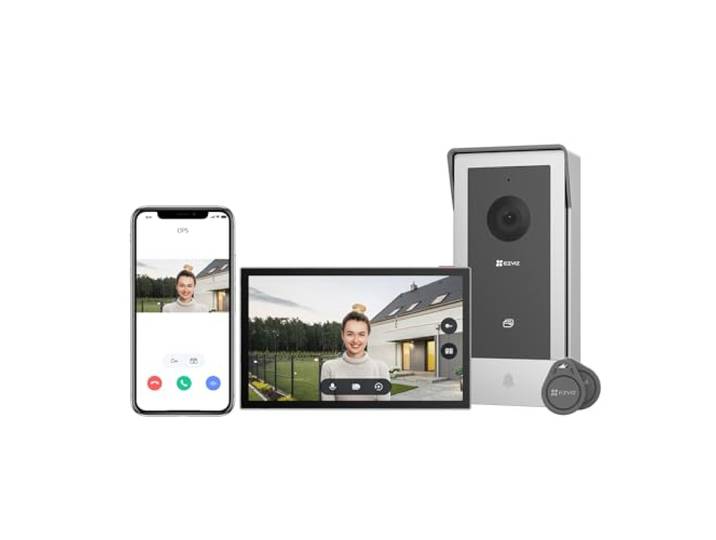 EZVIZ HP5 Intercom Camera 1080P, Intercom Video 7 Color Touchscreen Monitor, 2-Wire, Dual-Band Wi-Fi 6, Remote Unlock, Two-Way Audio, Night Vision, Sleek Design