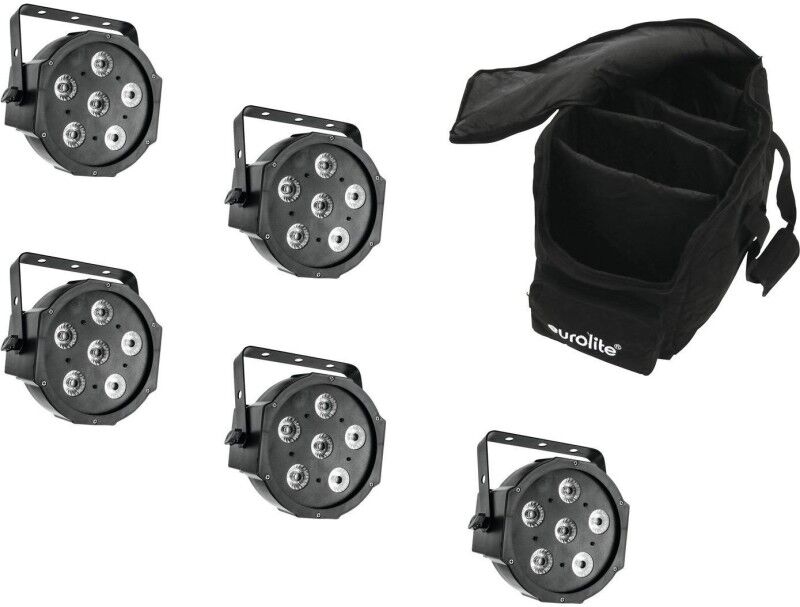 EuroLite Set 5x LED SLS-6 TCL Spot + Soft-Bag (20000426)