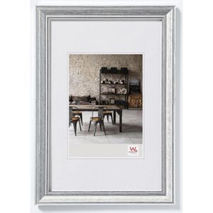walther-design Bilderrahmen Lounge Design JA050S, 40 x 50 cm, Echtglas, Kunststoffrahmen, silber