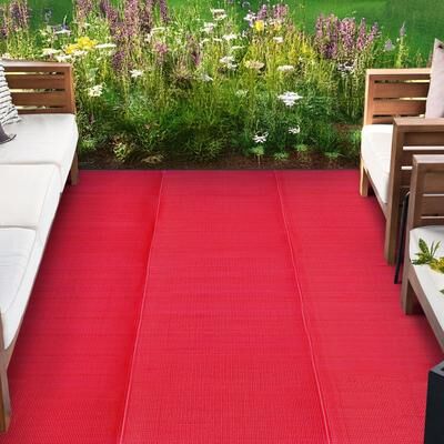 Alise Rugs Lalune Beach Solid Color Polypropylene Reversible Plastic Straw Indoor Outdoor Area Rug