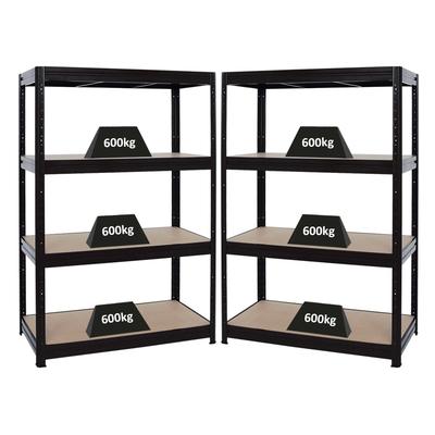 PROREGAL Mega Deal 2er-Sparset Profi-Schwerlastregal DINO HxBxT 180x120x60cm Fachlast 600kg Schwarz, Kellerregal, Steckregal, Garagenregal
