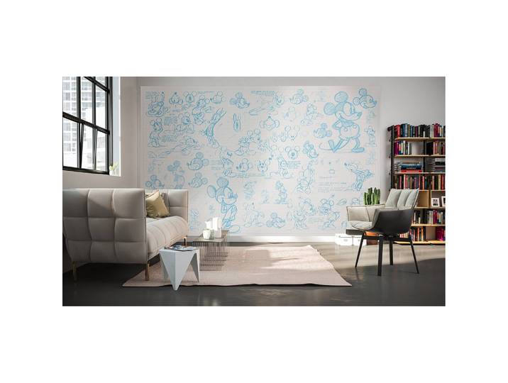 Vlies Fototapete Mickey Sketches 400 x 250cm Multicolor
