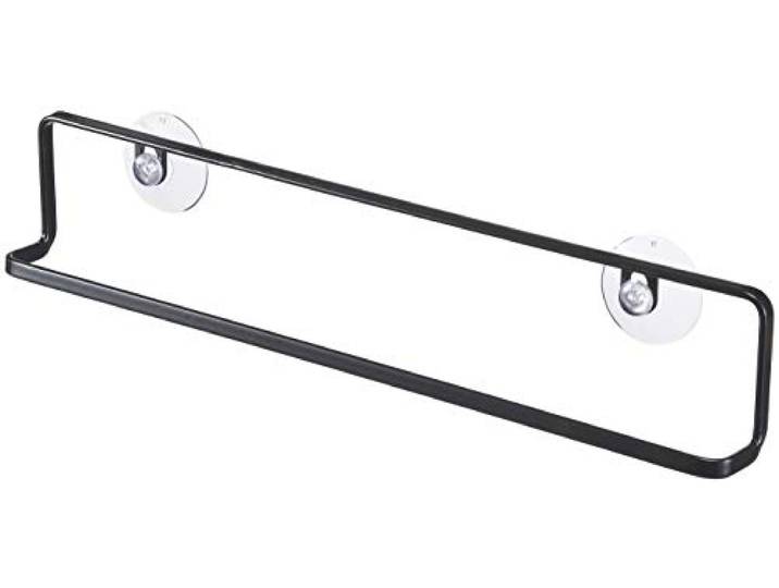 Yamazaki 6797 TOWER Towel Hanger with Suction Cups, black, Steel, 35.5 x 4 x 7 cm