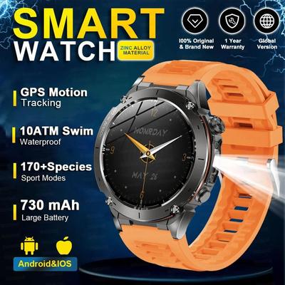 Uplift Picks Stratos 4 GPS Smartwatch With AMOLED Display Bluetooth Calling Outdoor Sports Smartwatch black Orange