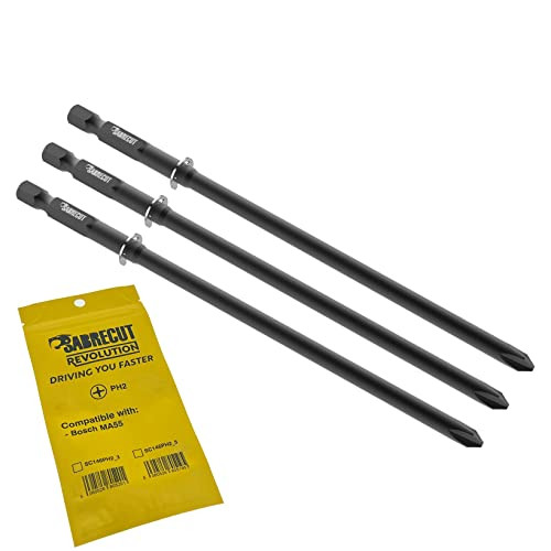 SabreCut 3 stuks PH2 gipsplaat autofeed bits 146mm