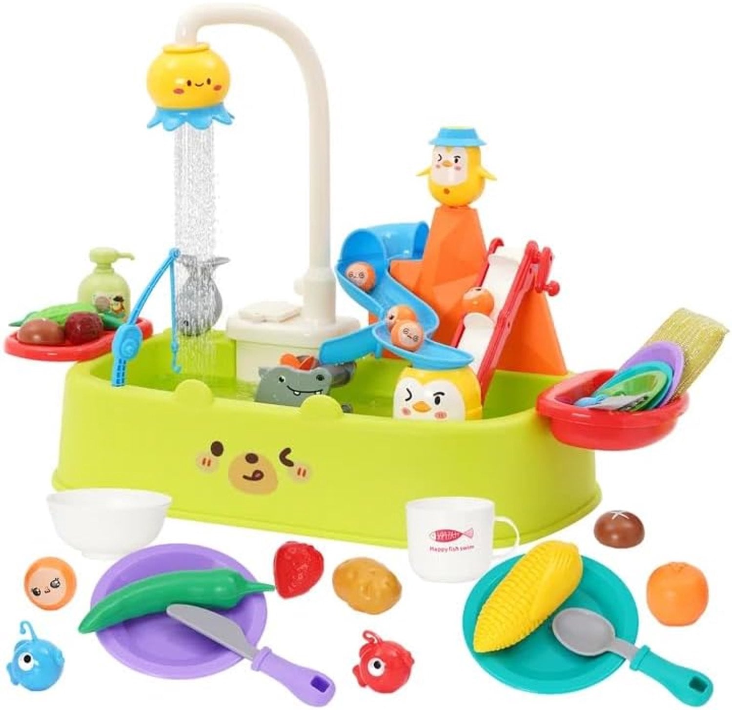 Kinderspeelset Keukenspoelbak met Kraan en Watercircuit voor Rollenspel vanaf 3 jaar