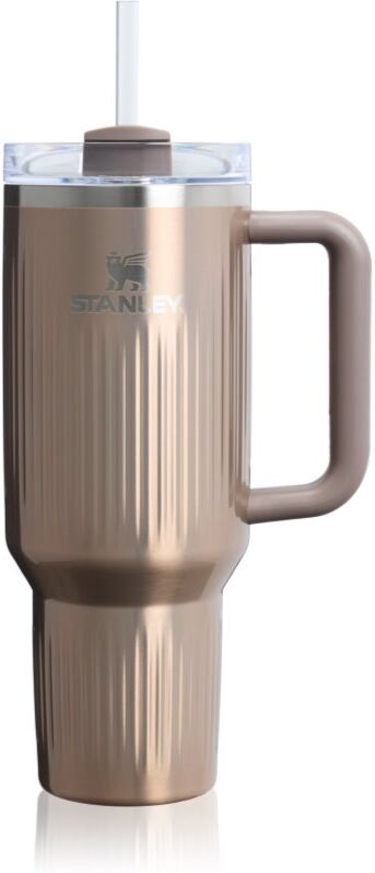 Stanley Quencher H2.O Fluted Tumbler gobelet en acier inoxydable avec paille grand format Pale Gold Shine 1 pcs