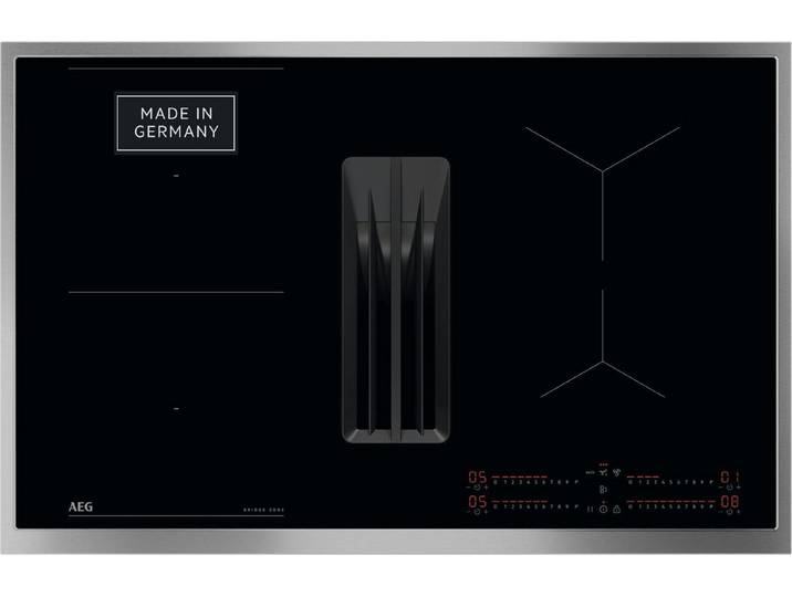 AEG Kochfeld mit Dunstabzug Serie 6000 TH84CB0FRB, mit PowerBoost-Funktion, mit neun Leistungsstufen, mit Topferkennung