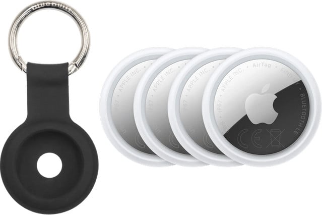 Apple AirTag 2 (4-pack) met BlueBuilt Apple AirTag sleutelhanger