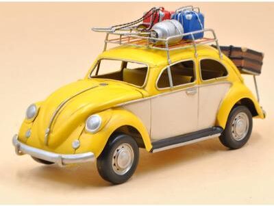 Bronzhaus 1934 Yellow Vw Beetle Classic Model 1:12-Scale Model Car Home Office Decor Decoration