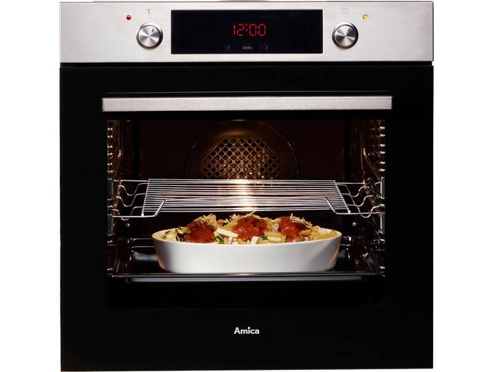 AMICA Backofen EBX 944 620 E , Energieeffizienz: A, silber (silberfarben), B:59,5cm H:59,5cm T:57,5cm, Backöfen, Viel Platz, hoher Komfort und einfache Reinigung beim Backen, Backofen