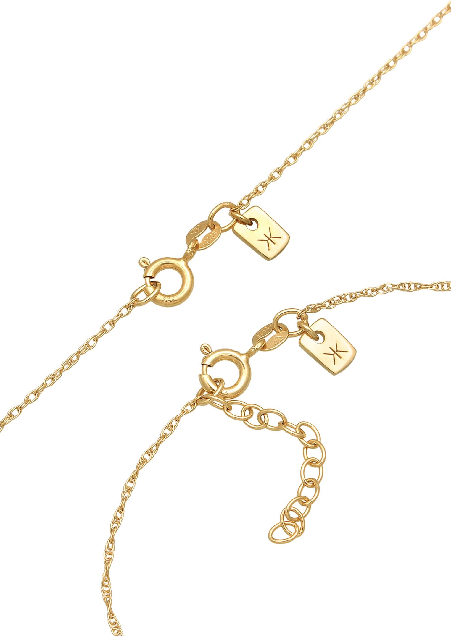 Ketten und Armband Set KUZZOI "Schmuckset Basic Gliederkette Gedreht 925 Silber" Gr. 55, gold, Schmuck_Sets, Herren, 55, Ketten und Armband Set