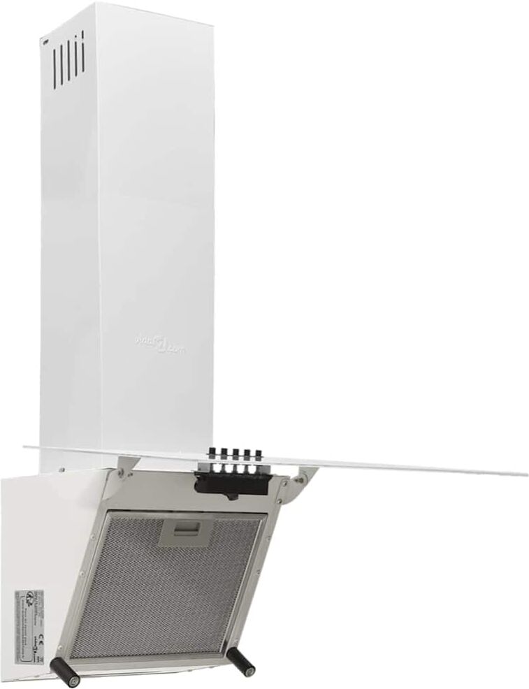 vidaXL Hotte murale 60 cm Acier et verre trempé Blanc