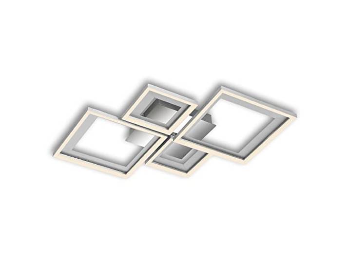 BRILONER Leuchten - Deckenlampe LED, Stufenweise Dimmbar, schwenkbare Deckenleuchte, Frame, Hinterschnitt, Alu-Chrom, 530x530x75 mm, 3727-019