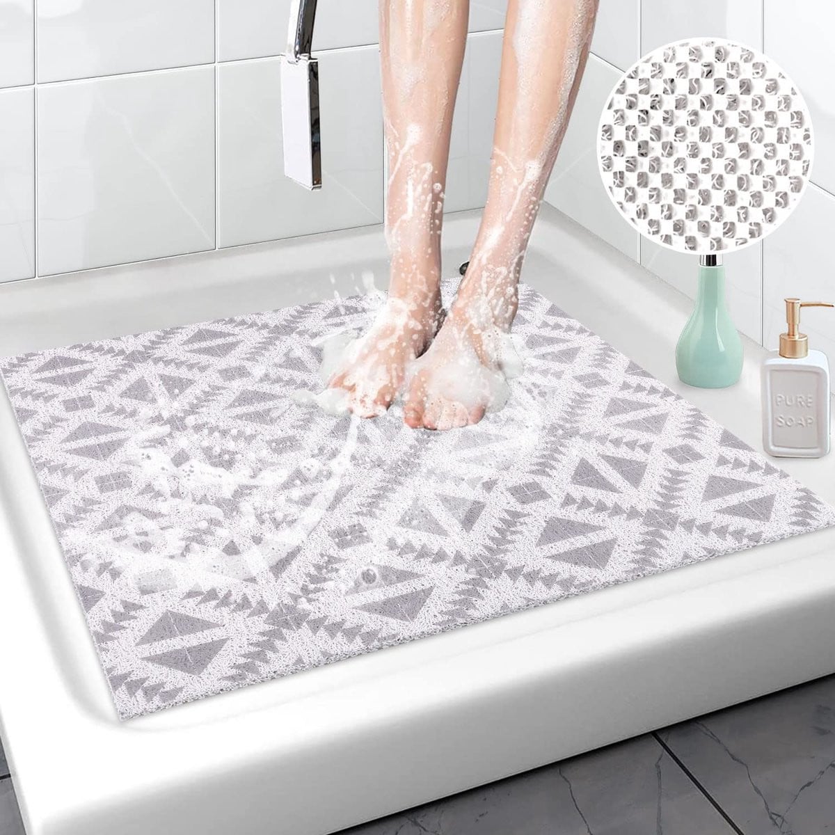 Unyqoos Antislip Douchmat met Sneldrogende Eigenschappen voor Badkamer en Keuken