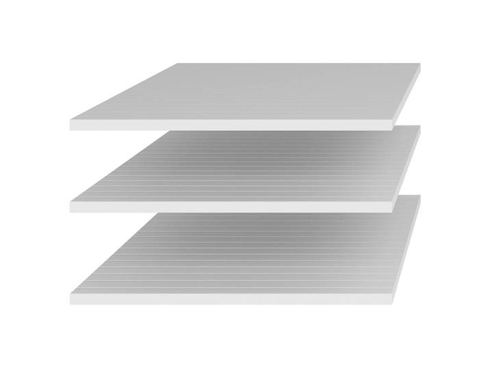 Einlegeboden I 3er-Set 98 x 2 x 54cm Grau Spanplatte, foliert