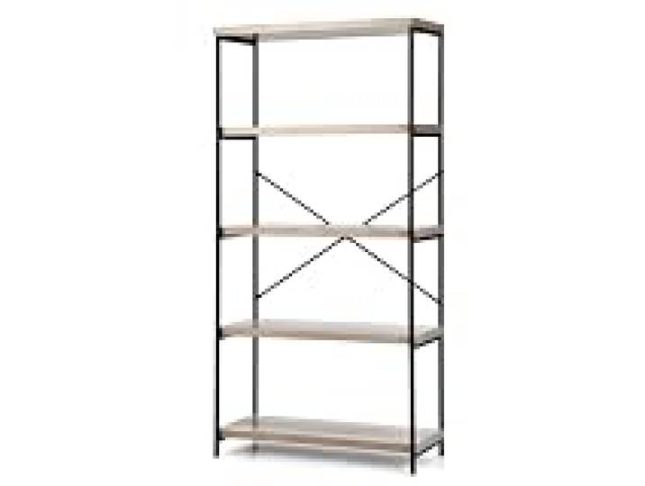 Helloshop26 Bibliothèque étagère à 5 Niveaux Lot de 1 Espace de Rangement Fonctionnel Style Industriel en métal Bois Gris 20_0010750