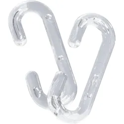 100 C-Haken, 38 mm lang, Kunststoff transparent, Stärke 4mm, Öffnung 7 mm, PS