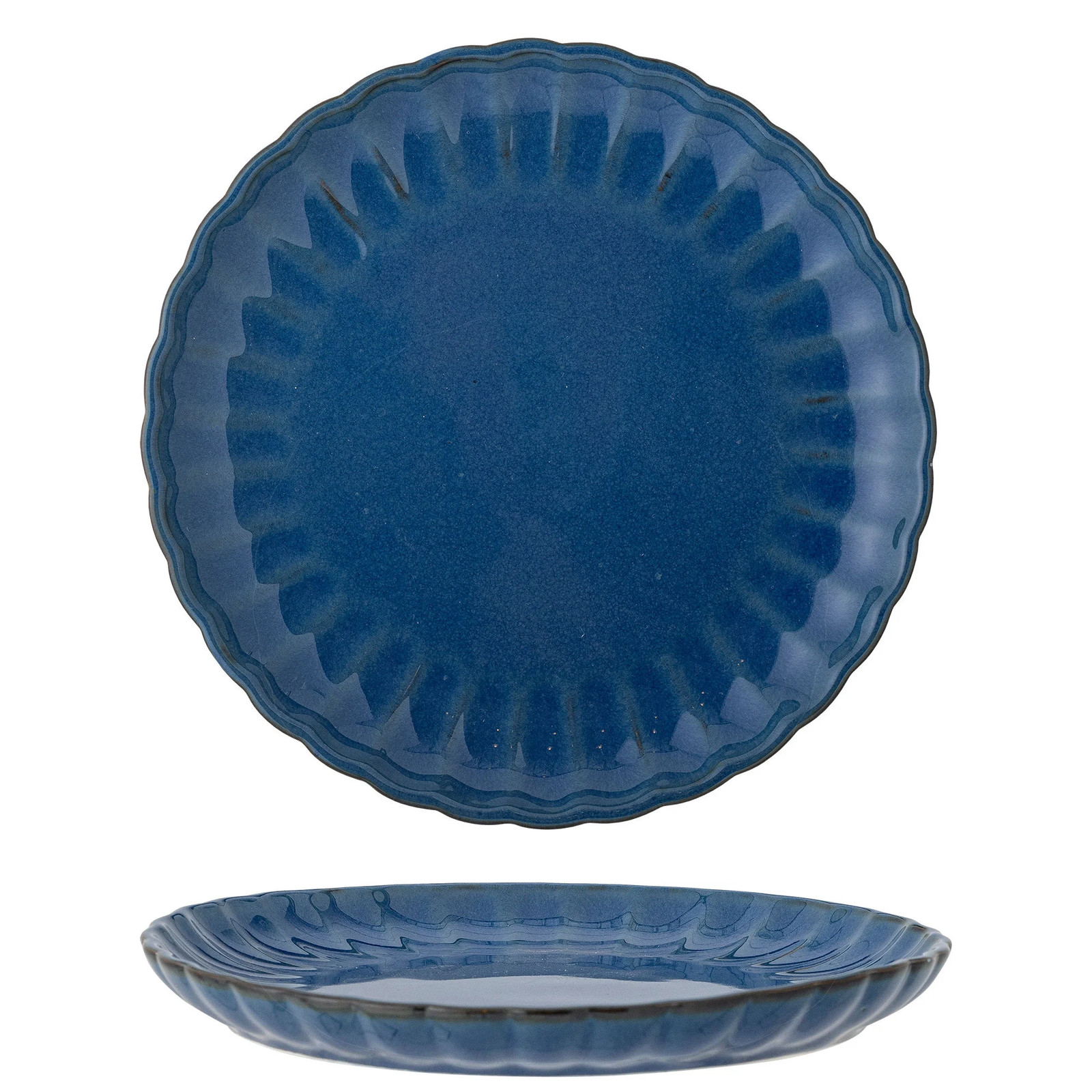 Bloomingville Latina dinerborden blauw set van 6 stuks, Diameter: 27 cm