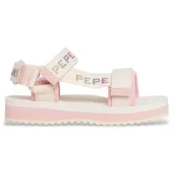 Pepe Jeans für Mädchen. PGS70068 Raw white trek Riemchensandalen (38), Weiß, 1 bis 3 cm, Klettverschluss, Lässig, Kinderbekleidung
