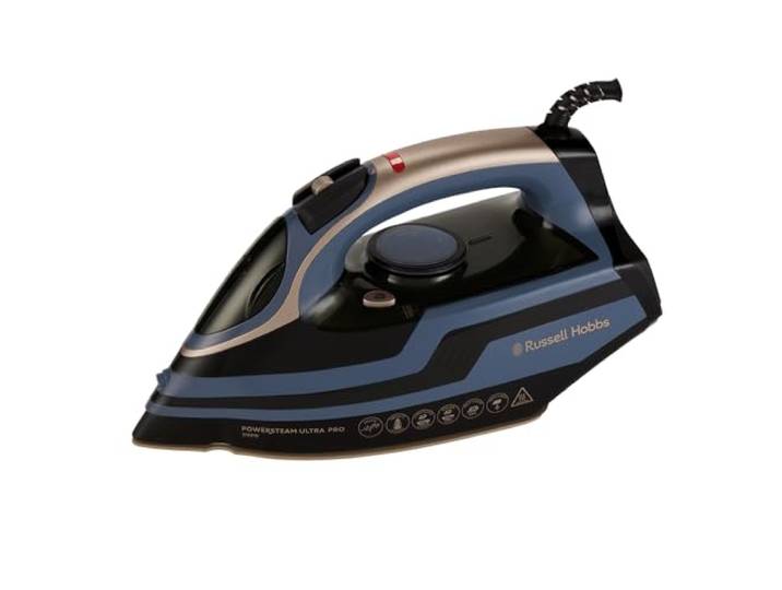 Russell Hobbs Stoomstrijkijzer [3100W, 210 g Stoomstoot] Powersteam Ultra Pro (geïnfuseerde keramische zoolplaat, 350ml Tank, Zelfreinigend, Anti-kalk & Anti-druppel, 70g/min continue stoom) 28630-56